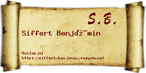 Siffert Benjámin névjegykártya