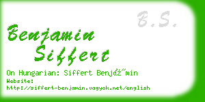 benjamin siffert business card